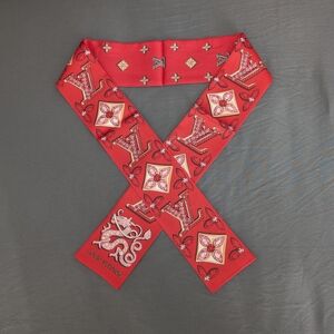Louis Vuitton Red Silk Scarf